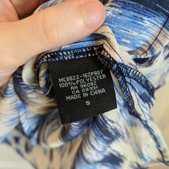 Cynthia Rowley Patterned Tank Blouse Blue Small - Picture 4 of 6